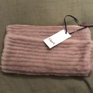 Clare V shearling foldover clutch